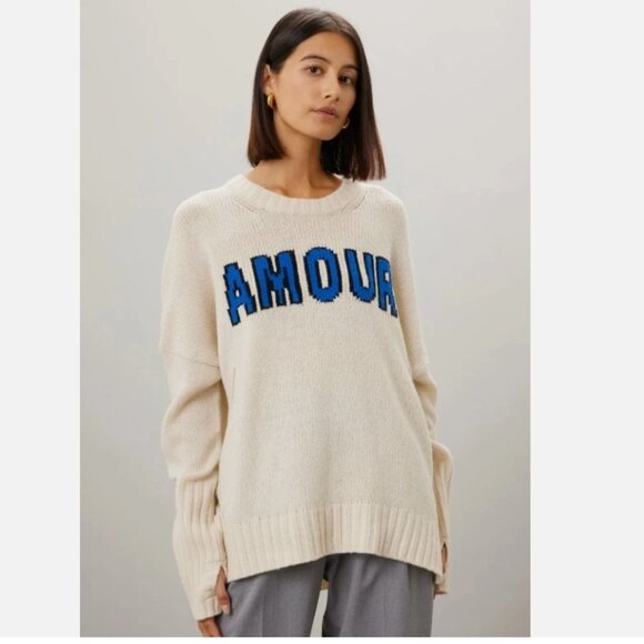 Zadig & Voltaire Sweater Amour Merino Wool Knit Malta Ivory Size Small *FLAW* - Picture 1 of 8